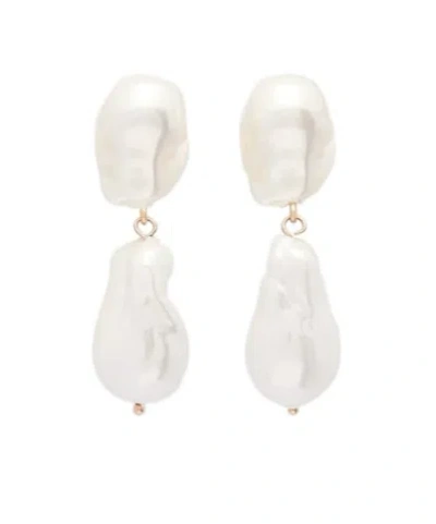 Erdem Pearl Earrings In White