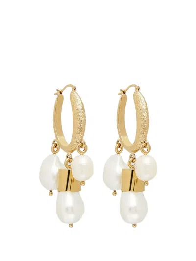 Erdem Pearl Hoop Earring In Purple