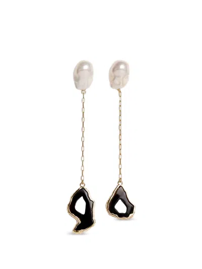 Erdem Pearl-detail Stone-drop Earrings In Multi