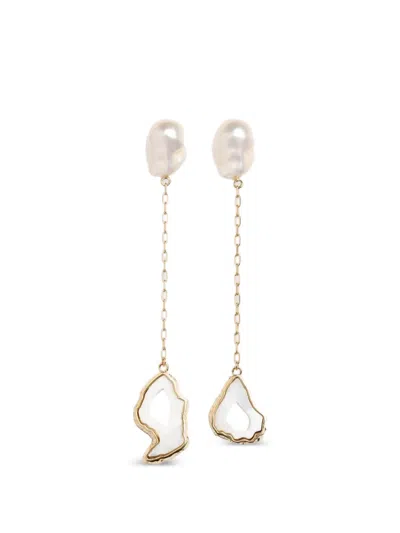 Erdem Pearl-embellished Stone Drop Earrings In Multi