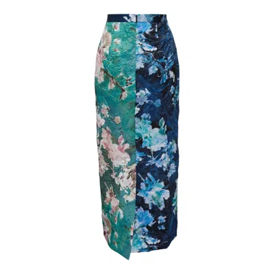 Erdem Pencil Midi Skirt In Multi