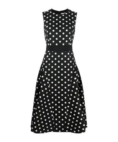 Erdem Penelope Polka-dot Midi Dress In Black