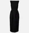 Erdem Pinstripe Wool Lamé Midi Dress In Black
