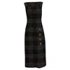Erdem Plaid Midi Length Dress In Multicolor Virgin Wool In Multi