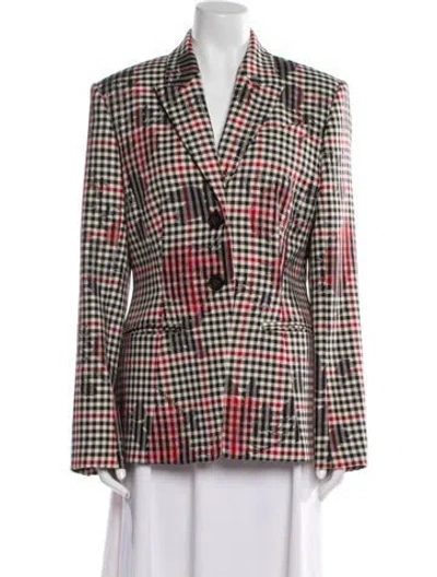Pre-owned Erdem Plaid Print Blazer In Multi