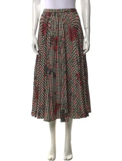 Pre-owned Erdem Plaid Print Midi Length Skirt In Neutrals