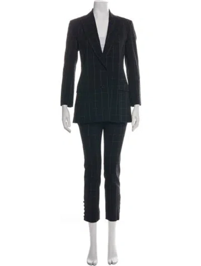Pre-owned Erdem Plaid Print Pantsuit In Black