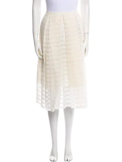 Pre-owned Erdem Pleated Accents Knee-length Skirt In Neutral