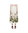Erdem Floral Print A-line Midi Skirt In White