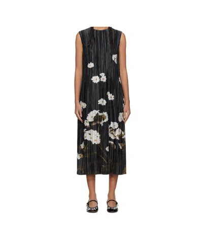 ERDEM PLEATED SLEEVELESS MIDI DRESS