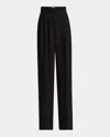Erdem Pleated Wide-leg Trousers In Black