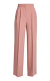 Erdem Pleated Wool-blend Pants In Light Pink