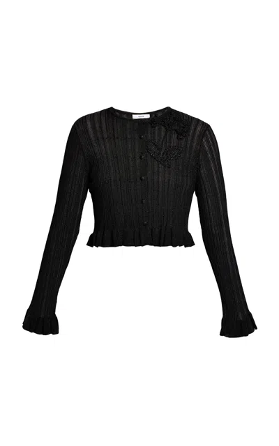 ERDEM PLISSE LUREX CARDIGAN
