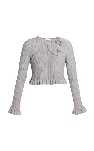 ERDEM PLISSE LUREX CARDIGAN