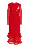 ERDEM PLISSÉ MIDI DRESS
