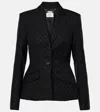 Erdem Polka-dot Cotton And Wool Blazer In Black