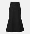 Erdem Polka-dot Cotton And Wool Lamé Midi Skirt In Black