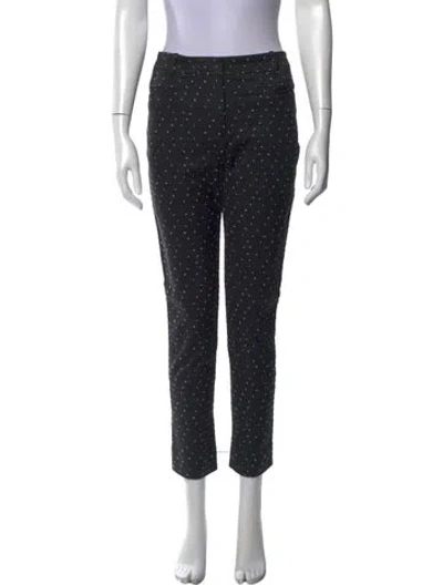 Pre-owned Erdem Polka Dot Print Straight Leg Pants In Black