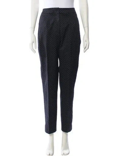 Pre-owned Erdem Polka Dot Print Straight Leg Pants In Blue