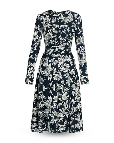 Erdem Ponte Long Sleeve Dress In Multi