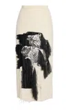 Erdem Printed Pencil Skirt In Black,white
