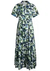 Erdem Floral Tiered Cotton Poplin Midi Dress In Multi Floral