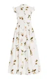 Erdem Printed Cotton Midi Shirt Dress In White