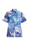 Erdem Printed Cotton Shirt In Blue