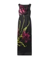 Erdem Floral-print Duchess Satin Sleeveless Gown In Black