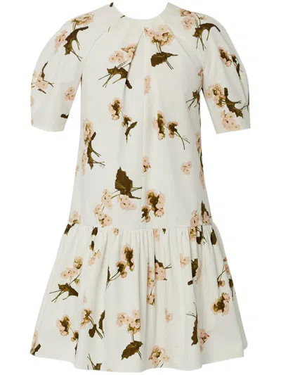 Erdem Printed Dress In White