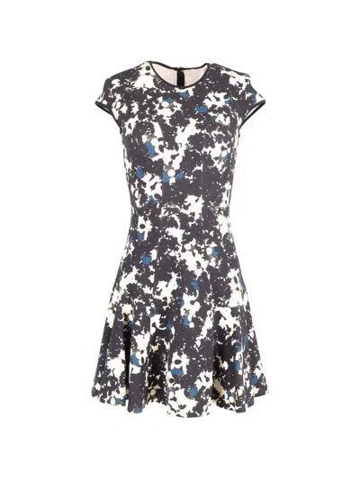 Pre-owned Erdem Printed Flared Mini Dress In Black