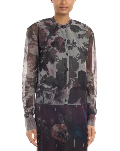 Erdem Printed Jacquard Cardigan Sweater In Multi