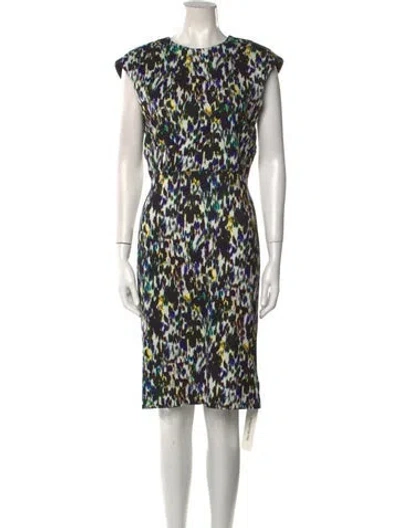 Pre-owned Erdem Printed Knee-length Dress In Black