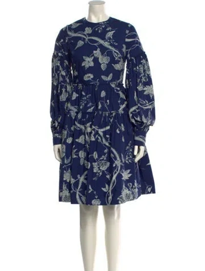 Pre-owned Erdem Printed Knee-length Dress In Blue