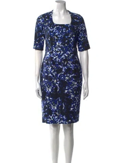 Pre-owned Erdem Printed Knee-length Dress In Blue