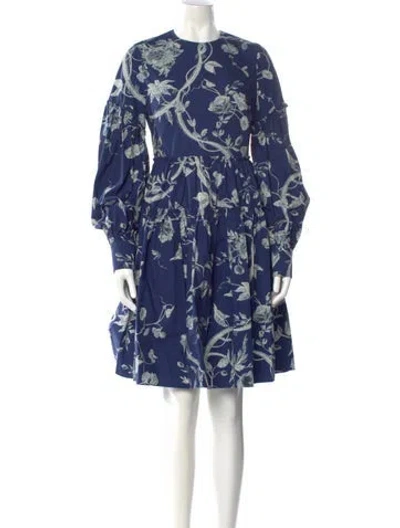 Pre-owned Erdem Printed Knee-length Dress In Blue