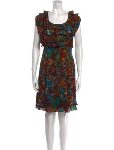 Pre-owned Erdem Printed Knee-length Dress In Brown