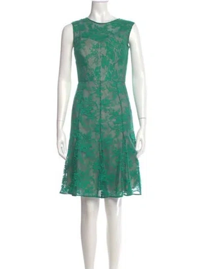 Pre-owned Erdem Printed Knee-length Dress In Green