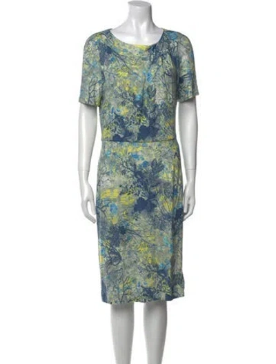 Pre-owned Erdem Printed Knee-length Dress In Green