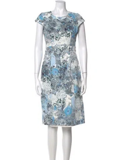 Pre-owned Erdem Printed Knee-length Dress In Grey