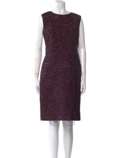 Pre-owned Erdem Printed Knee-length Dress In Purple