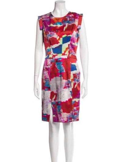 Pre-owned Erdem Printed Knee-length Dress In Red