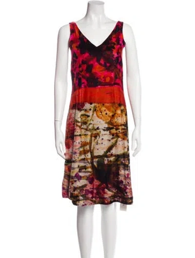 Pre-owned Erdem Printed Knee-length Dress In Red