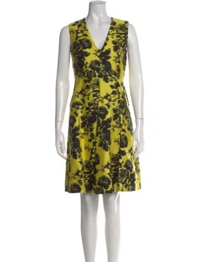 Pre-owned Erdem Printed Knee-length Dress In Yellow