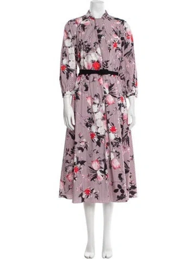 Pre-owned Erdem Printed Long Dress In Purple