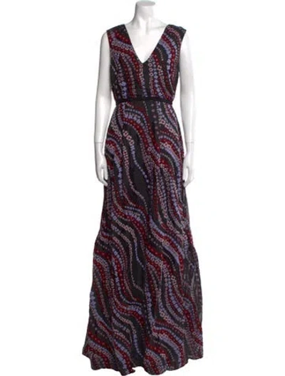 Pre-owned Erdem Printed Long Dress In Red