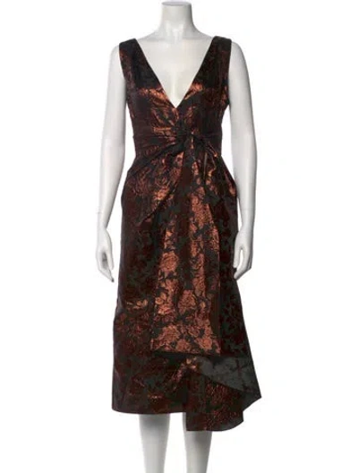 Pre-owned Erdem Printed Long Dress W/ Tags