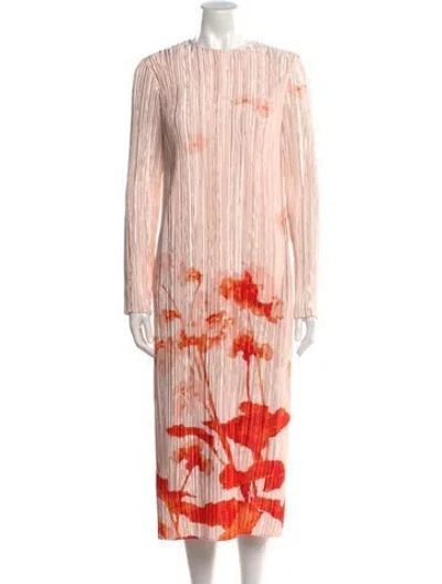 Pre-owned Erdem Printed Long Dress W/ Tags In Orange