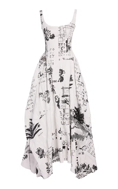 Erdem Printed Metalized-cotton Midi Dress In Multi