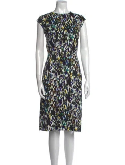 Pre-owned Erdem Printed Midi Length Dress In Black